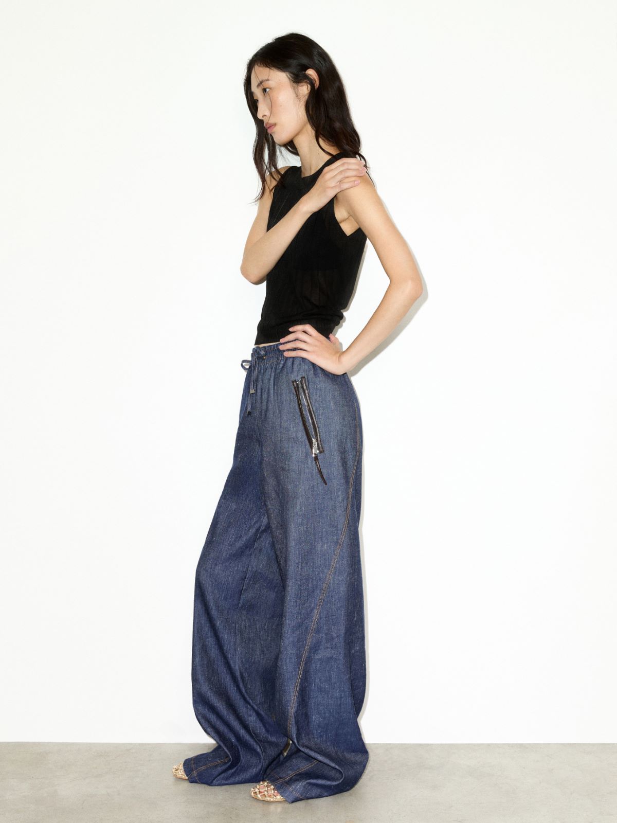 Ribbed knitted top - BLACK - MAX&Co.