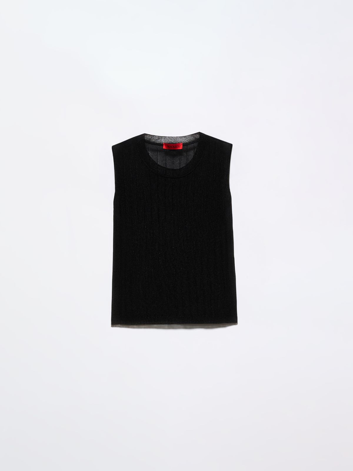 Ribbed knitted top - BLACK - MAX&Co.