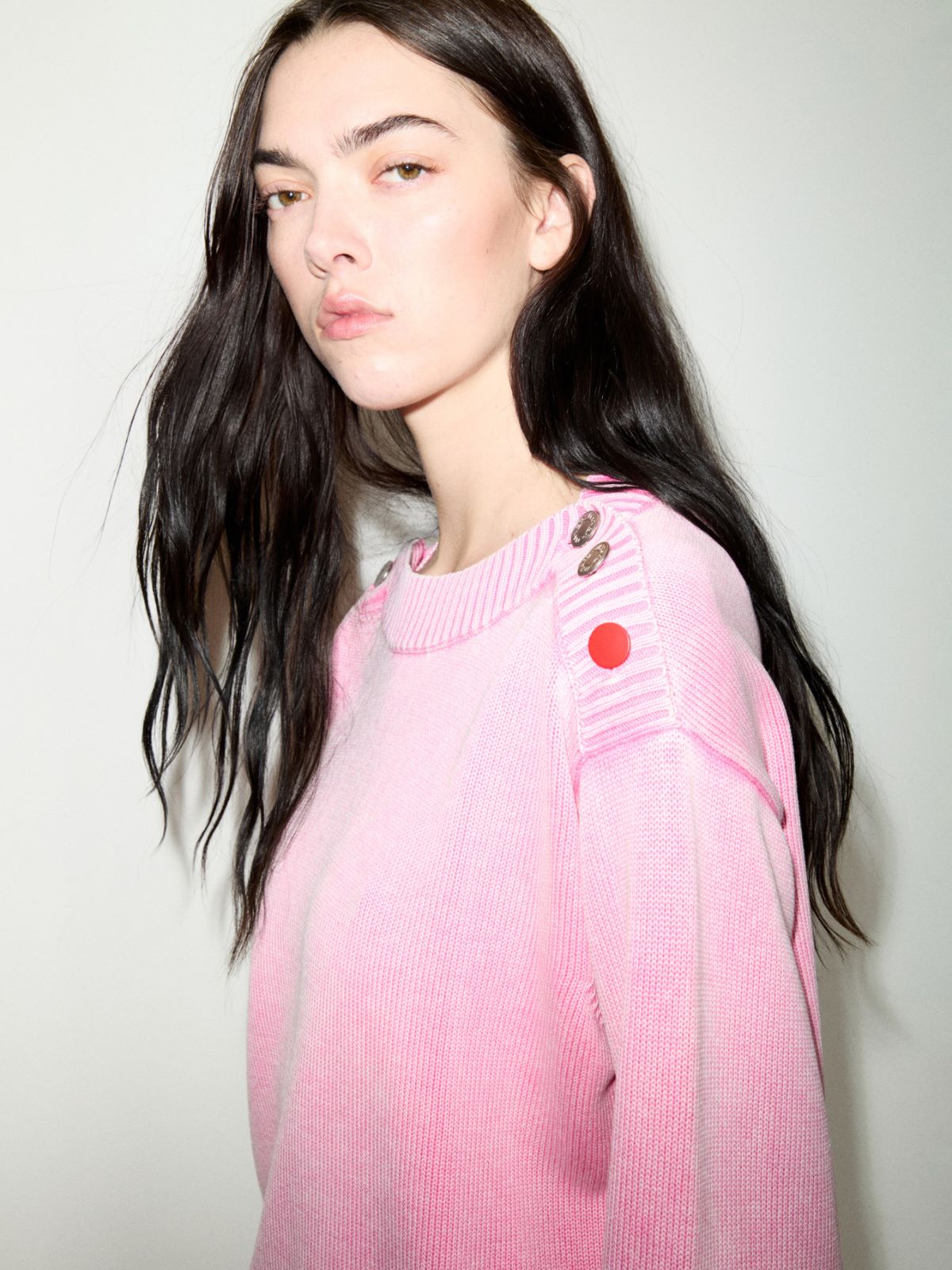Stone-washed cotton jumper - PINK - MAX&Co.