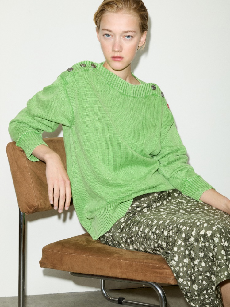 Stone-washed cotton jumper - MAX&Co.