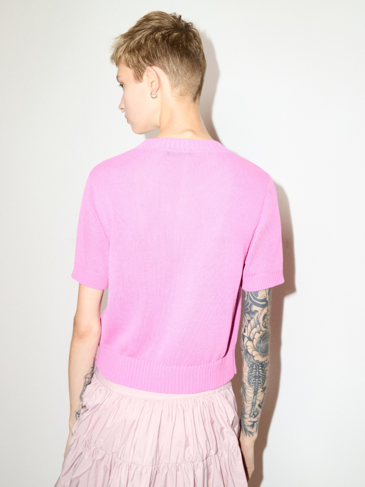 T-shirt in maglia jacquard - ROSA - MAX&Co.