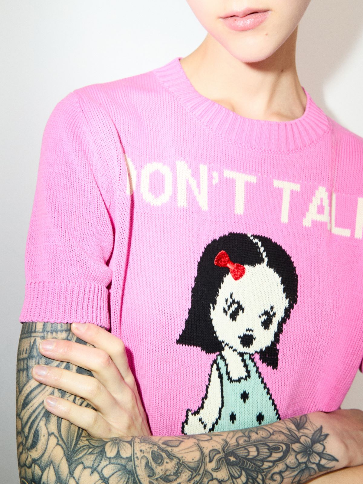 T-shirt in maglia jacquard - ROSA - MAX&Co.