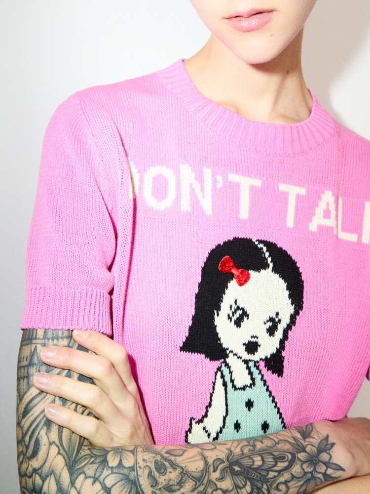 T-shirt in maglia jacquard - ROSA - MAX&Co.