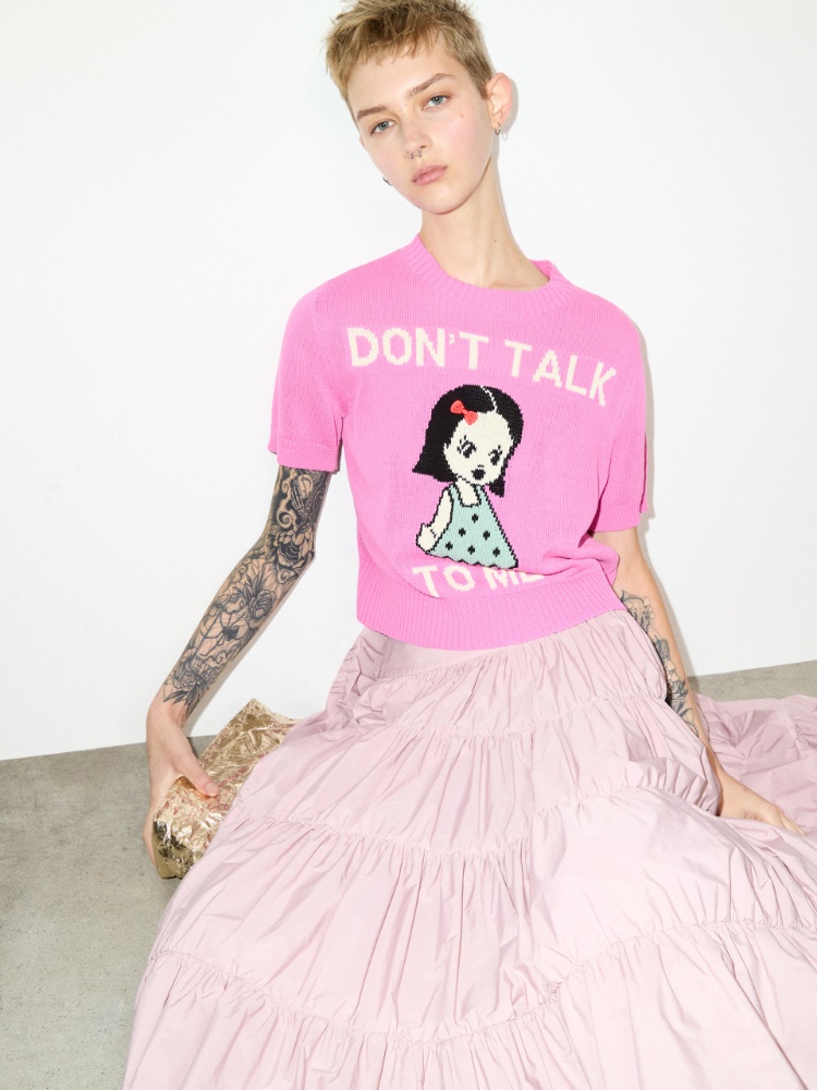 T-shirt in maglia jacquard - ROSA - MAX&Co.
