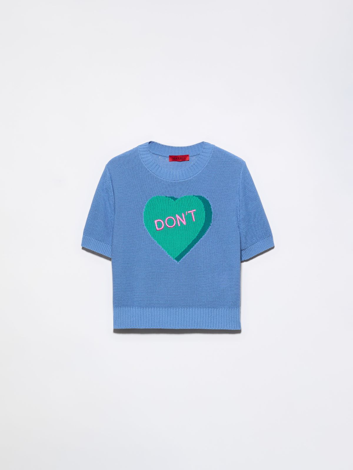 T-shirt in maglia jacquard - CIELO - MAX&Co.