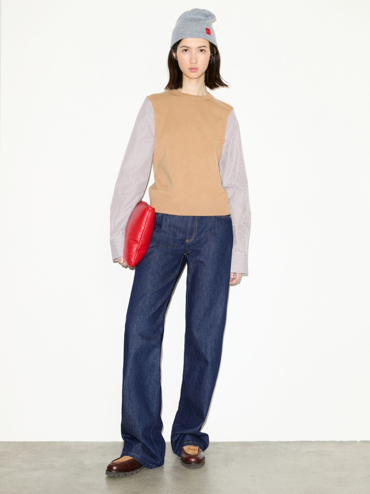 Wool and cotton-poplin sweater - CAMEL - MAX&Co. - 4