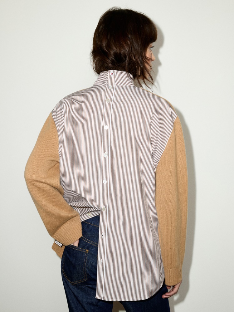 Pullover aus Wolle und Baumwollpopeline - KAMEL - MAX&Co. - 2