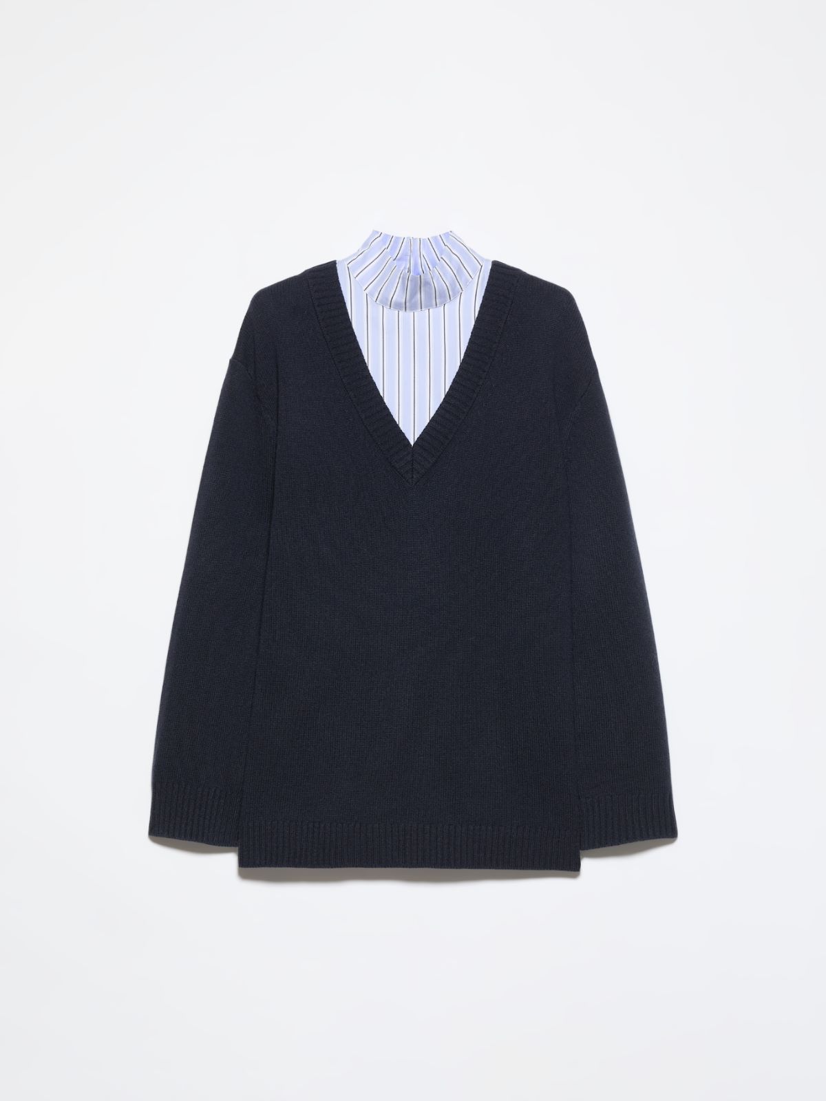 Pullover aus Wolle und Baumwollpopeline - BLAU - MAX&Co. - 6