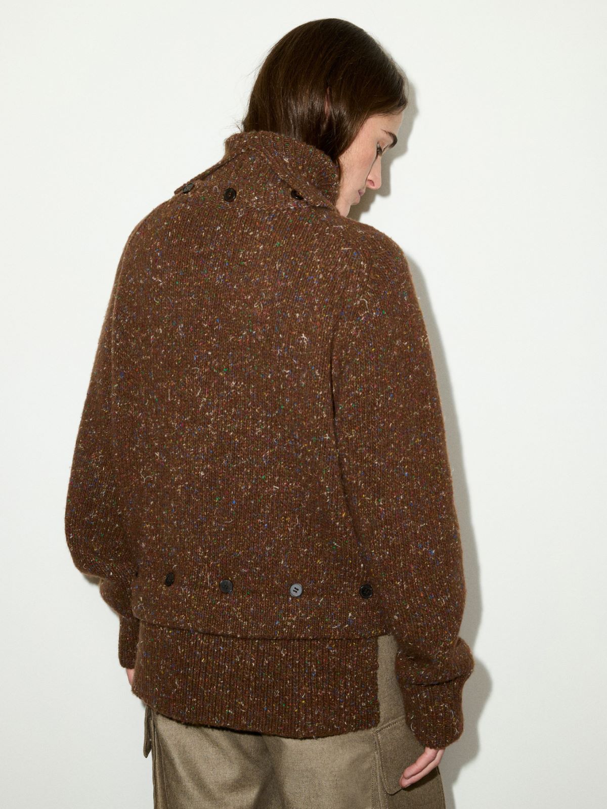 Turtleneck wool-tweed jumper - BROWN - MAX&Co. - 2