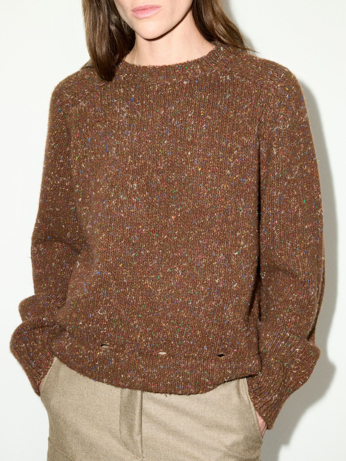 Turtleneck wool-tweed jumper - BROWN - MAX&Co. - 5