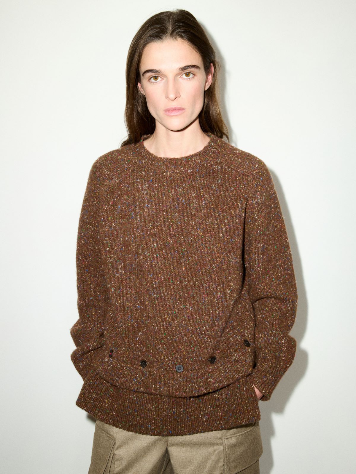 Turtleneck wool-tweed jumper - BROWN - MAX&Co. - 4