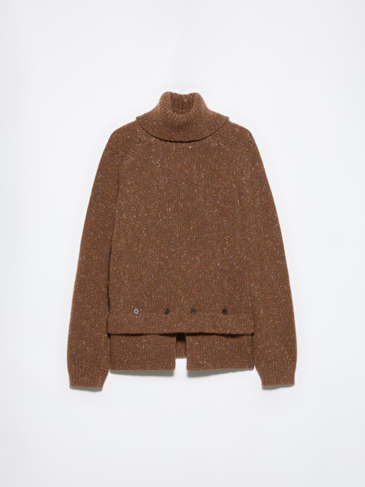 Turtleneck wool-tweed jumper - BROWN - MAX&Co. - 7