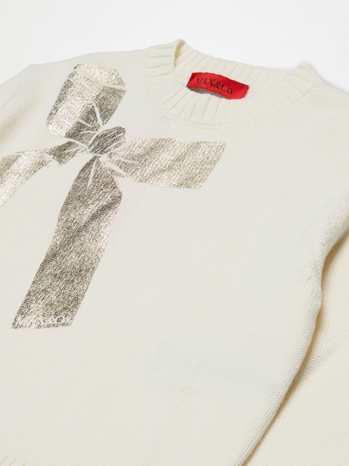 Pull ras du cou avec imprimé nœud KID - CREME - MAX&Co. - 3