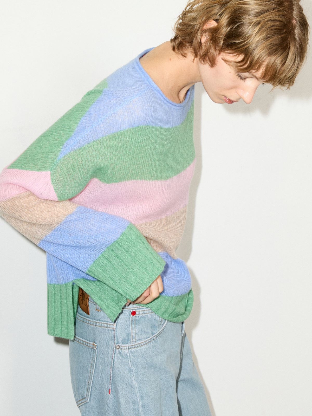 Oversized cashmere-blend jumper - GREEN - MAX&Co. - 5