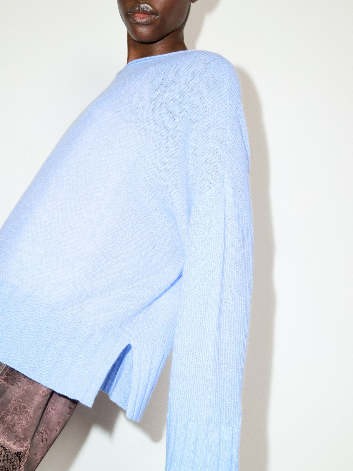 Oversized cashmere-blend jumper - SKY BLUE - MAX&Co. - 4