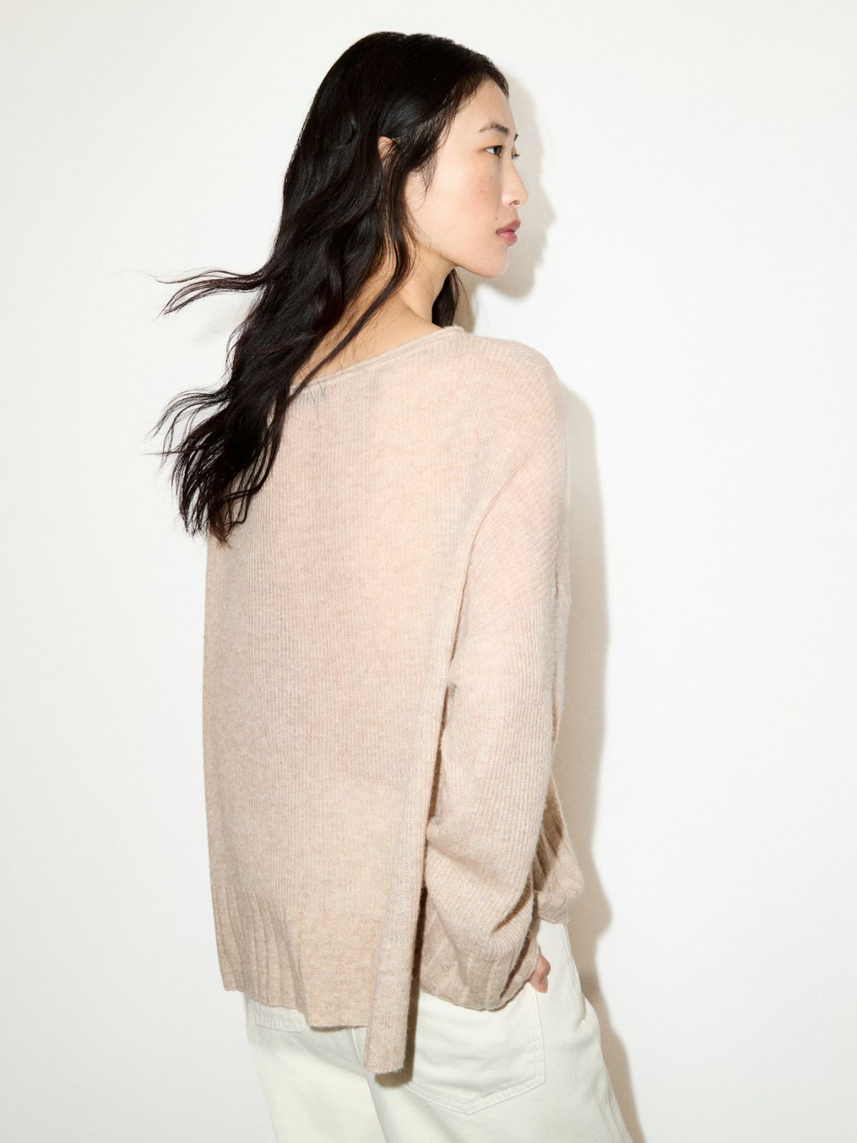 Oversized cashmere-blend jumper - BEIGE - MAX&Co.