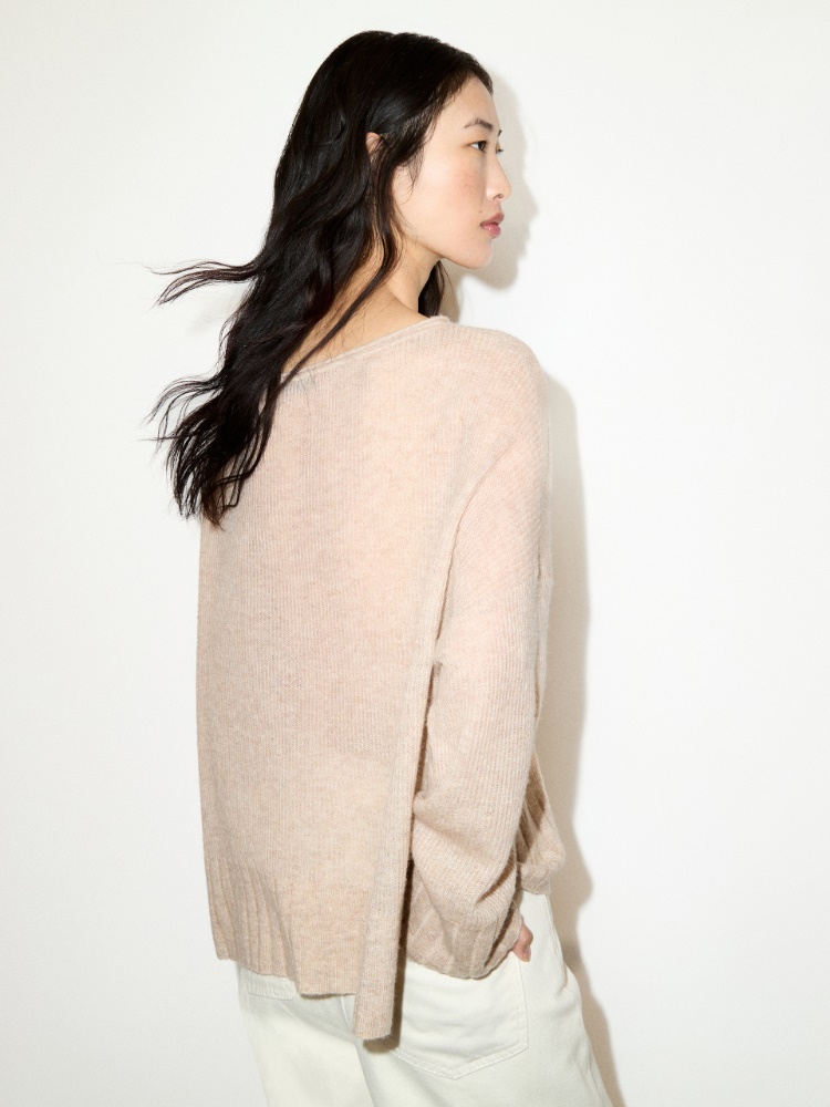 Oversized cashmere-blend jumper - BEIGE - MAX&Co.