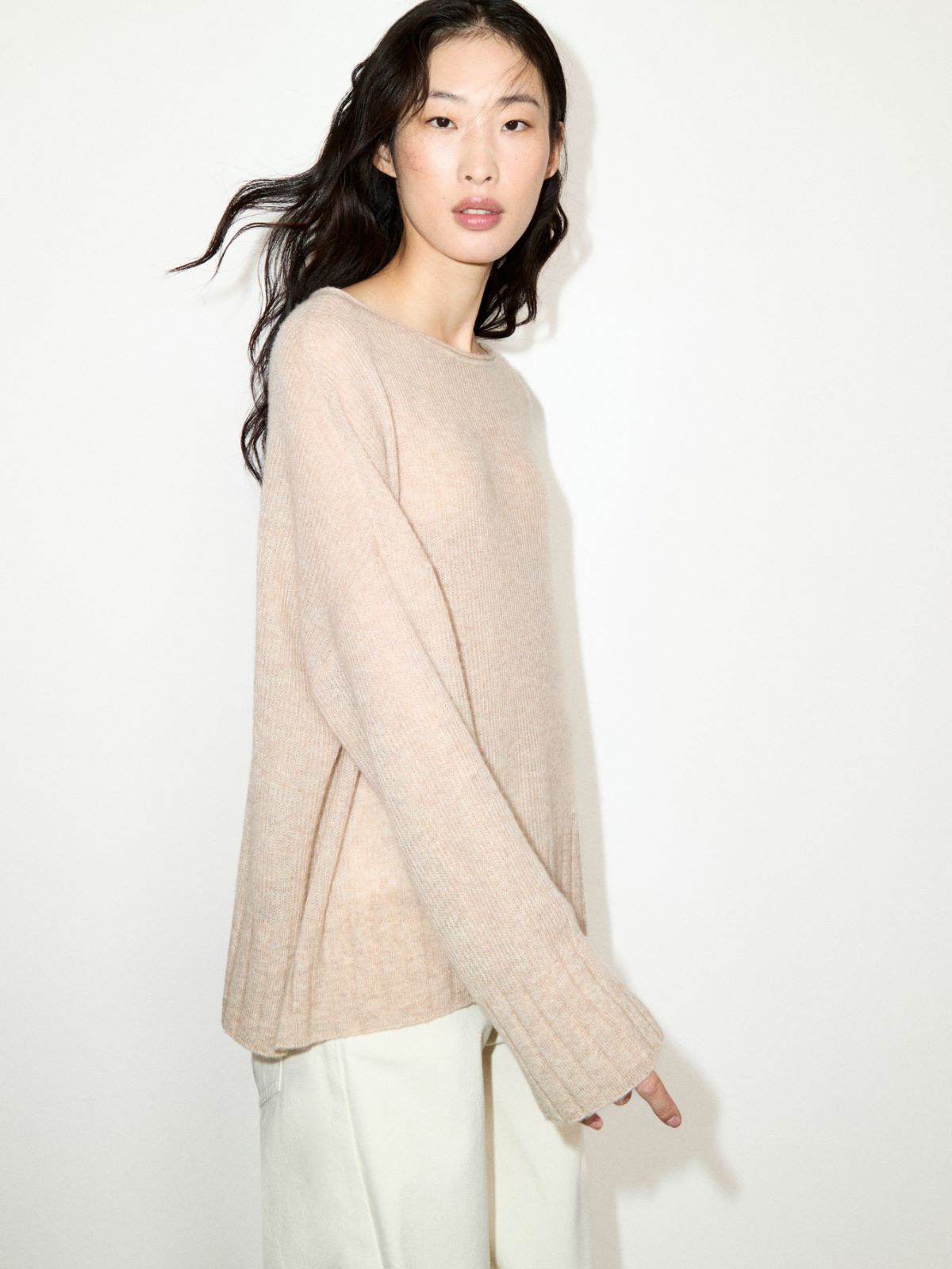 Oversized cashmere-blend jumper - BEIGE - MAX&Co. - 4