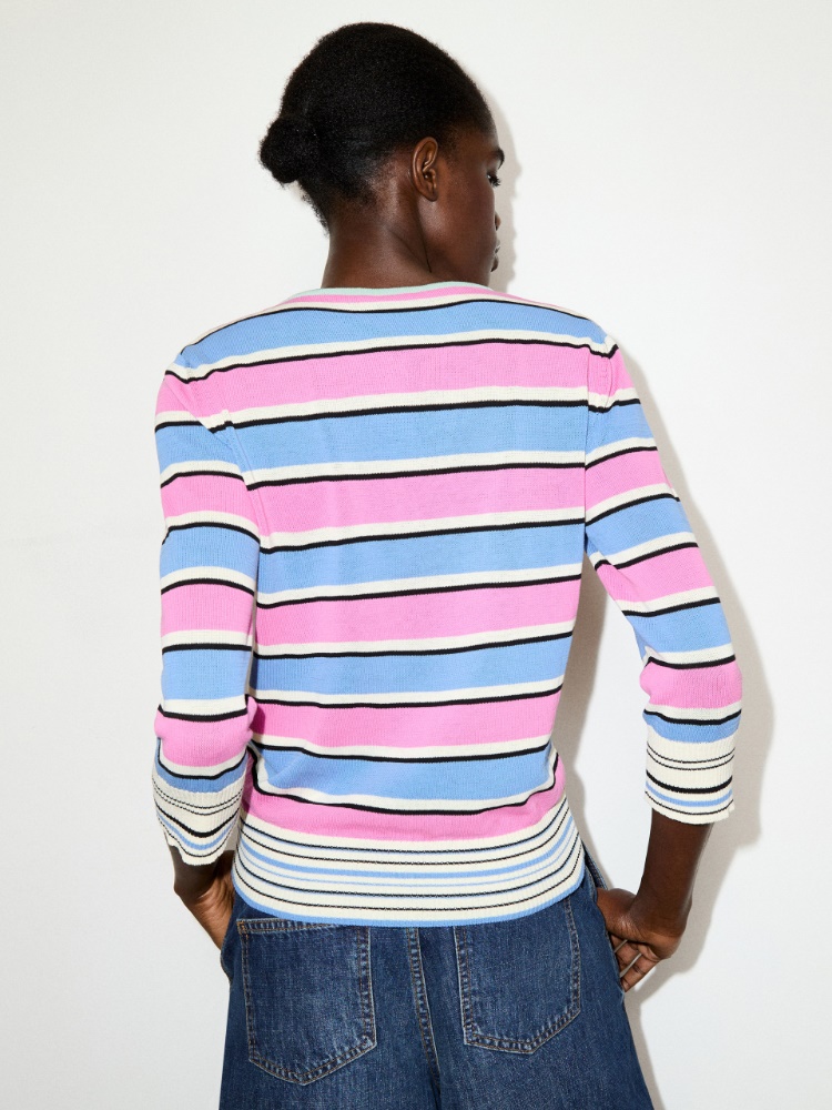 Serafino in cotone a righe - ROSA - MAX&Co.