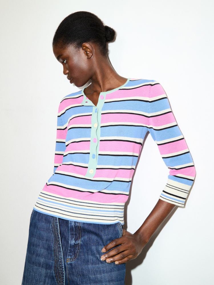 Striped cotton granddad jumper - MAX&Co. - 4