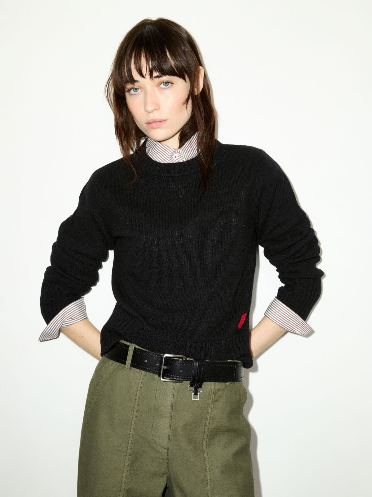 Textured wool sweater - BLACK - MAX&Co.