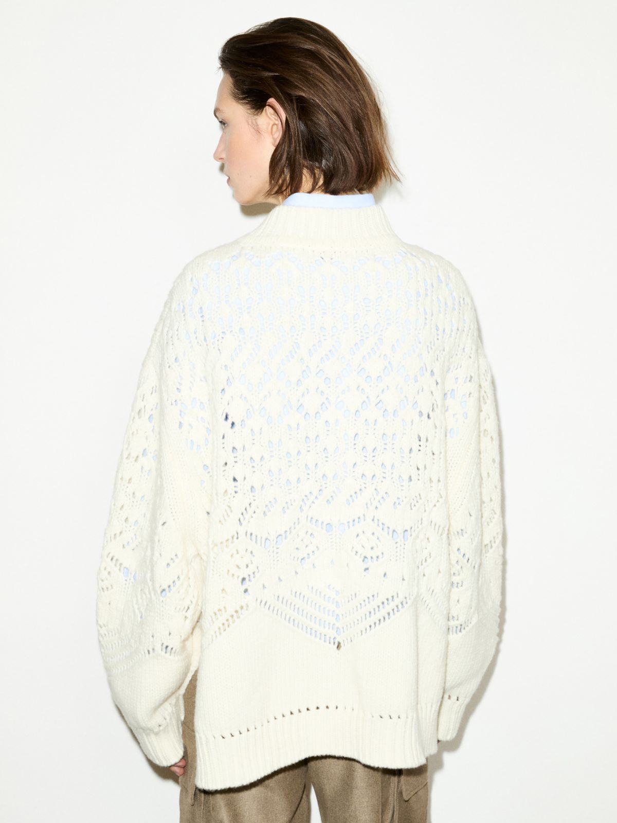 Open-knit wool sweater - WHITE - MAX&Co. - 2