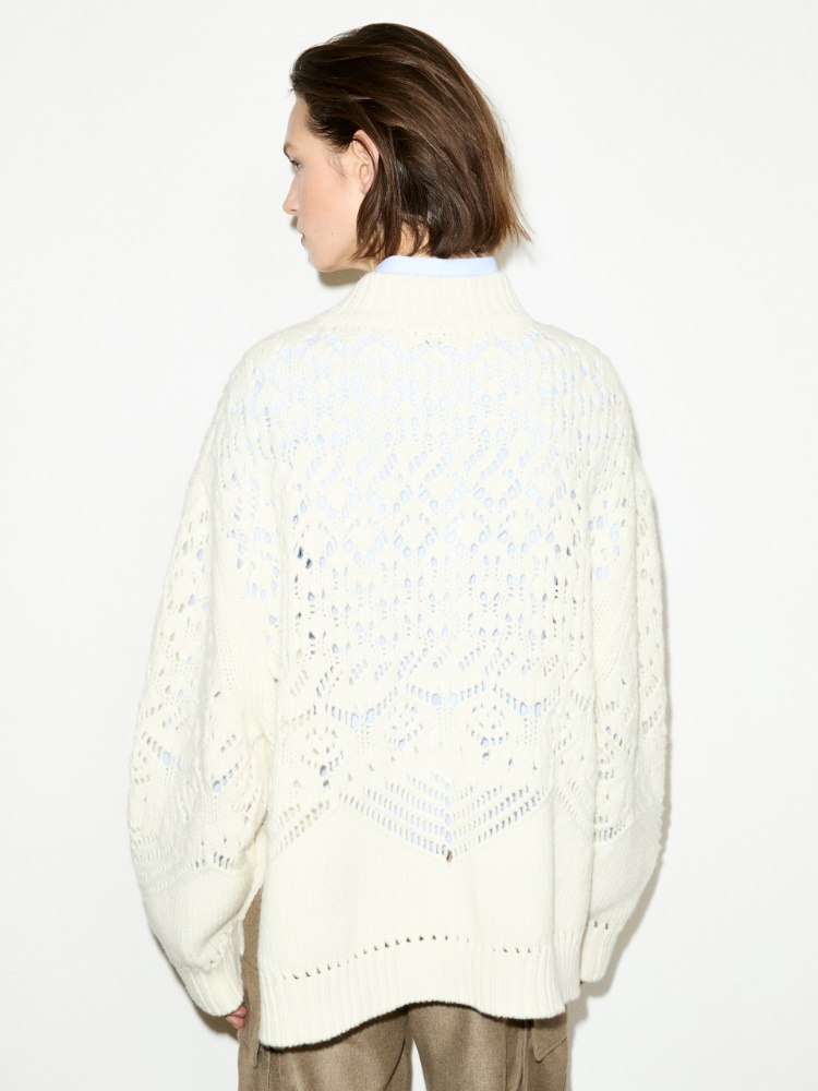 Open-knit wool sweater - WHITE - MAX&Co. - 2