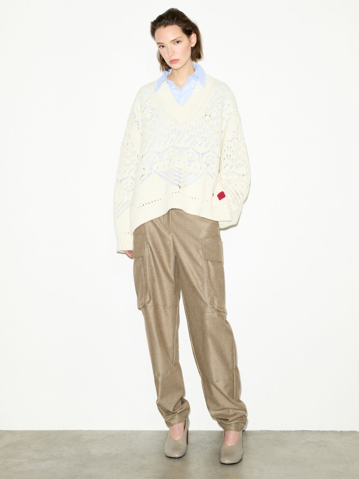 Open-knit wool sweater - WHITE - MAX&Co. - 6