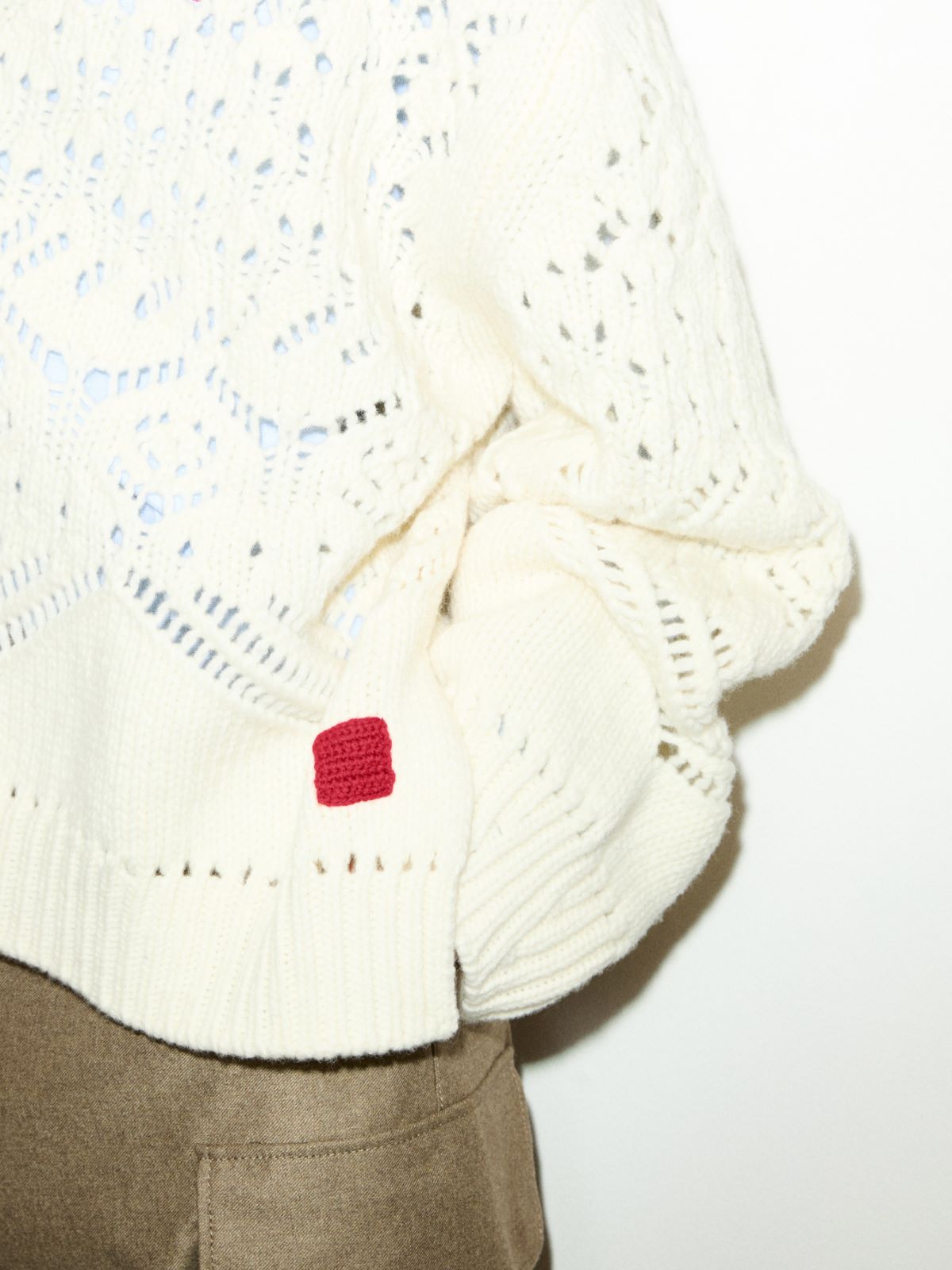 Open-knit wool sweater - WHITE - MAX&Co. - 4