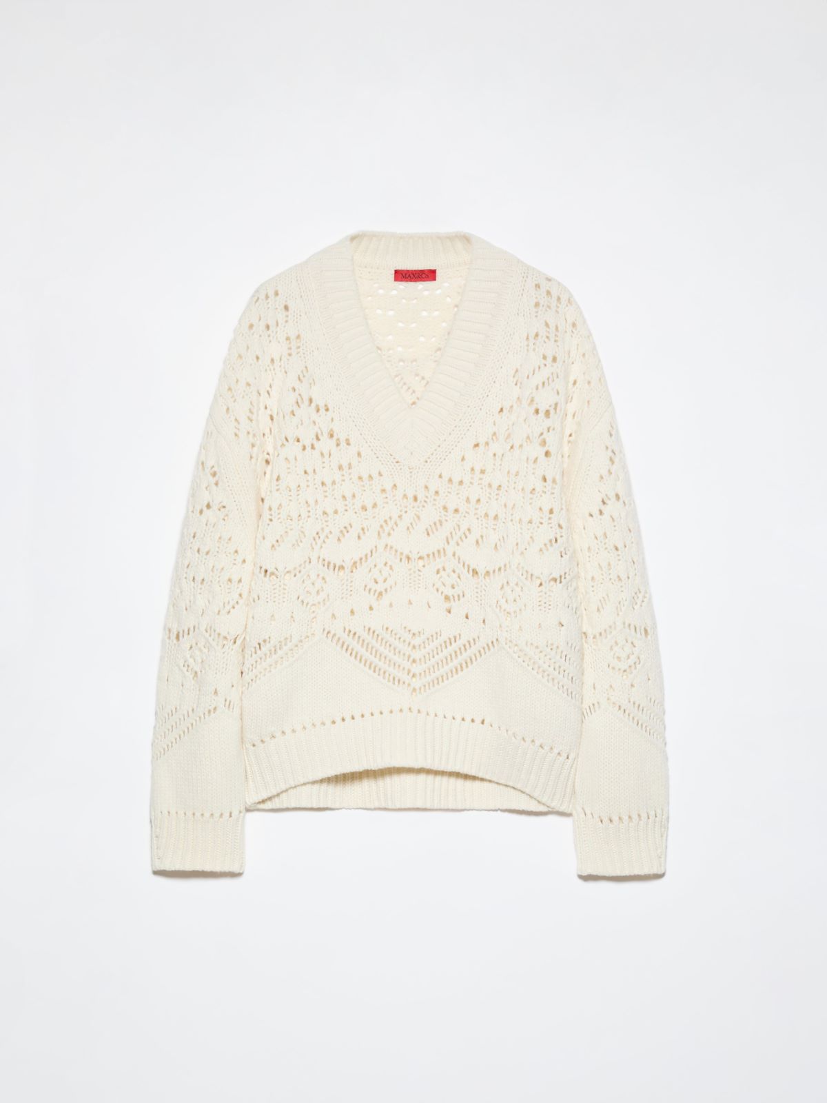 Open-knit wool sweater - WHITE - MAX&Co. - 7