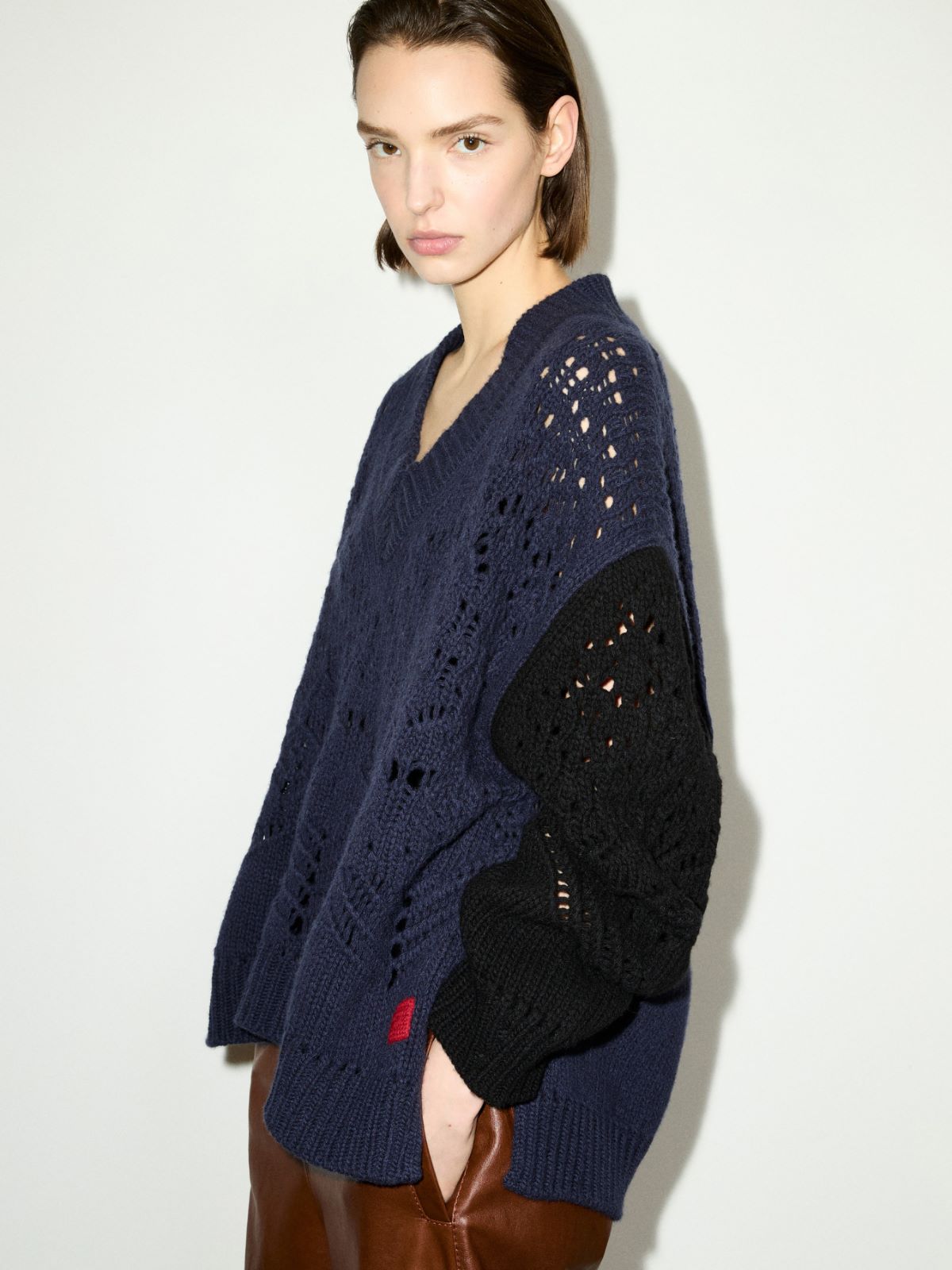 Open-knit wool sweater - PEACOCK BLUE - MAX&Co. - 3
