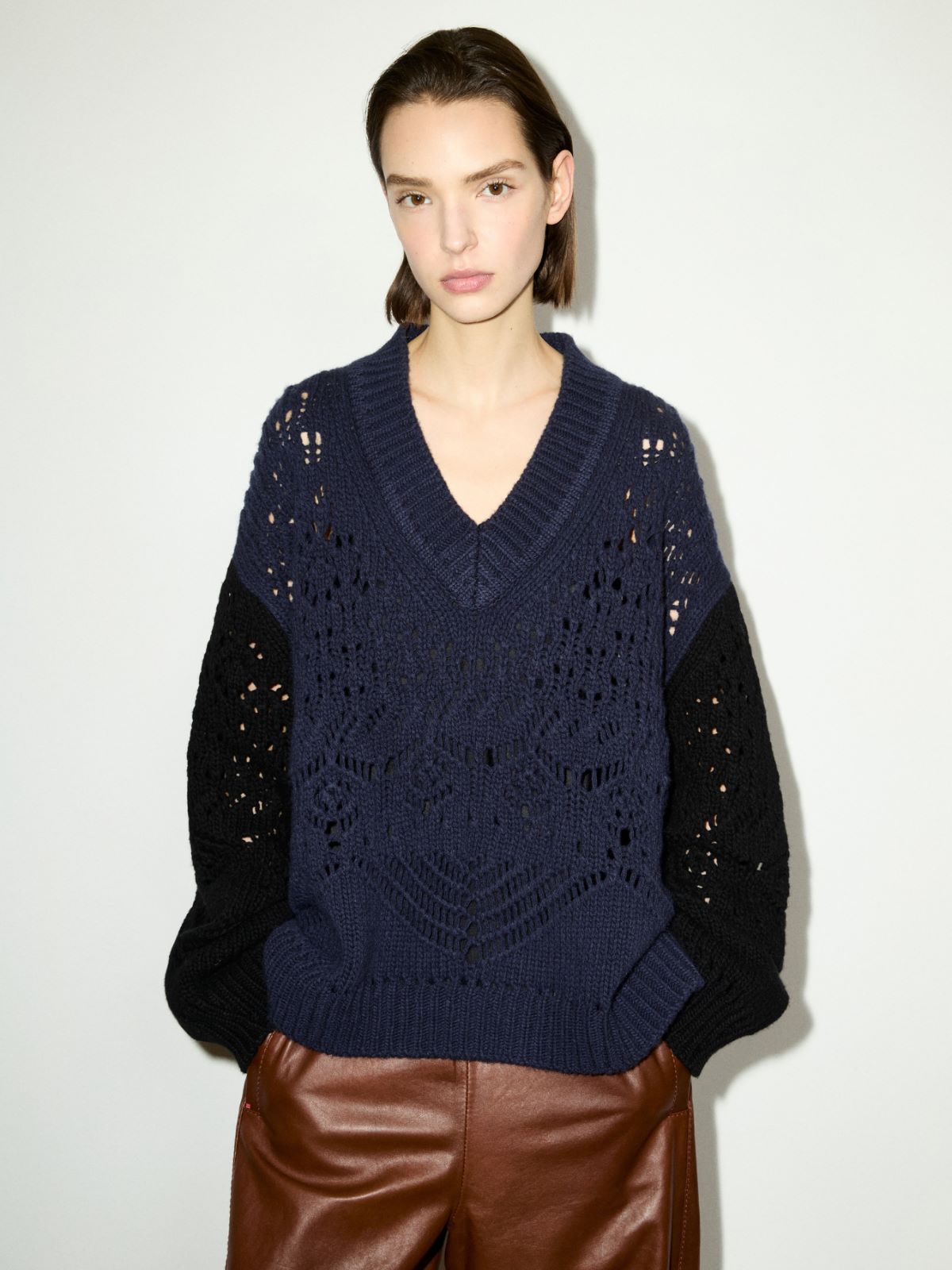 Open-knit wool sweater - PEACOCK BLUE - MAX&Co. - 4