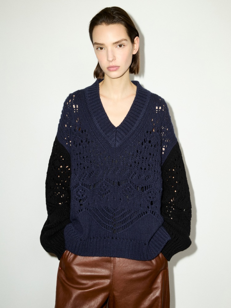 Open-knit wool sweater - PEACOCK BLUE - MAX&Co. - 4