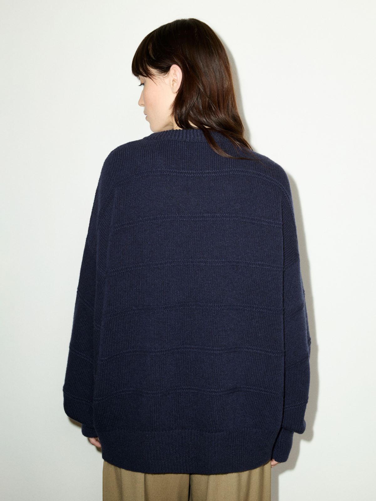 Oversized pure wool jumper - NAVY - MAX&Co. - 2