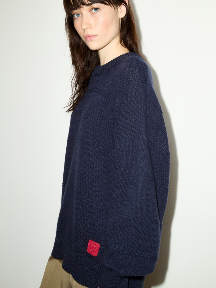 Oversized pure wool jumper - NAVY - MAX&Co. - 3