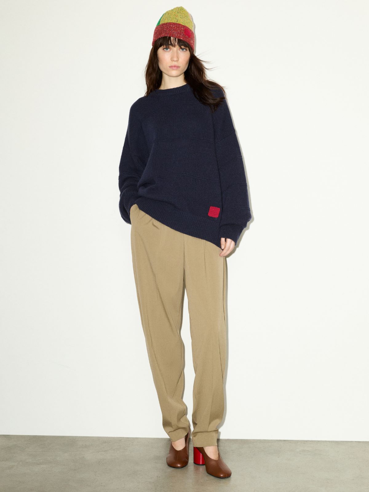 Oversized pure wool jumper - NAVY - MAX&Co. - 4