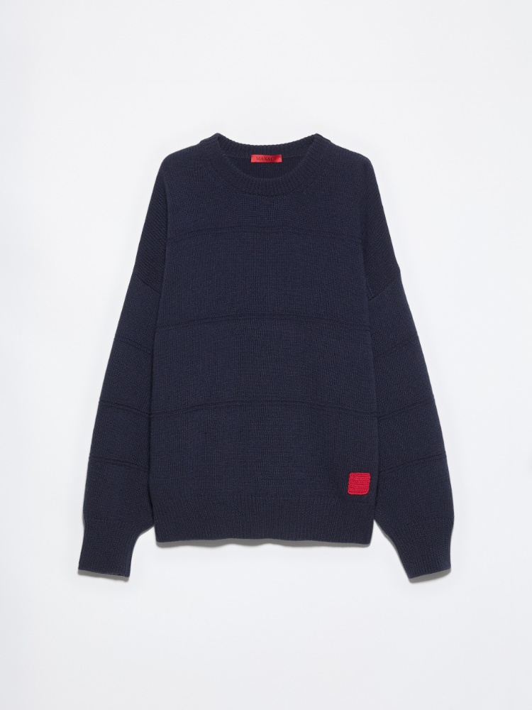 Oversized pure wool jumper - NAVY - MAX&Co. - 5