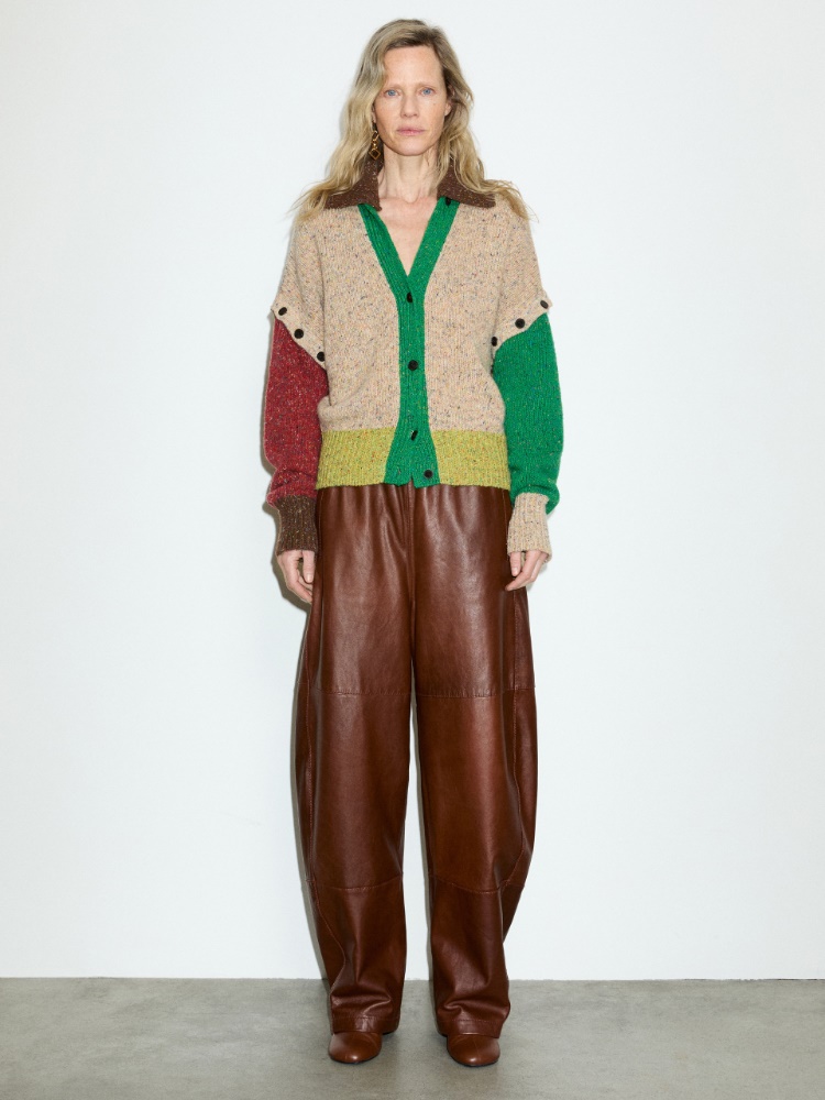 Leather barrel-leg trousers - COGNAC - MAX&Co. - 5
