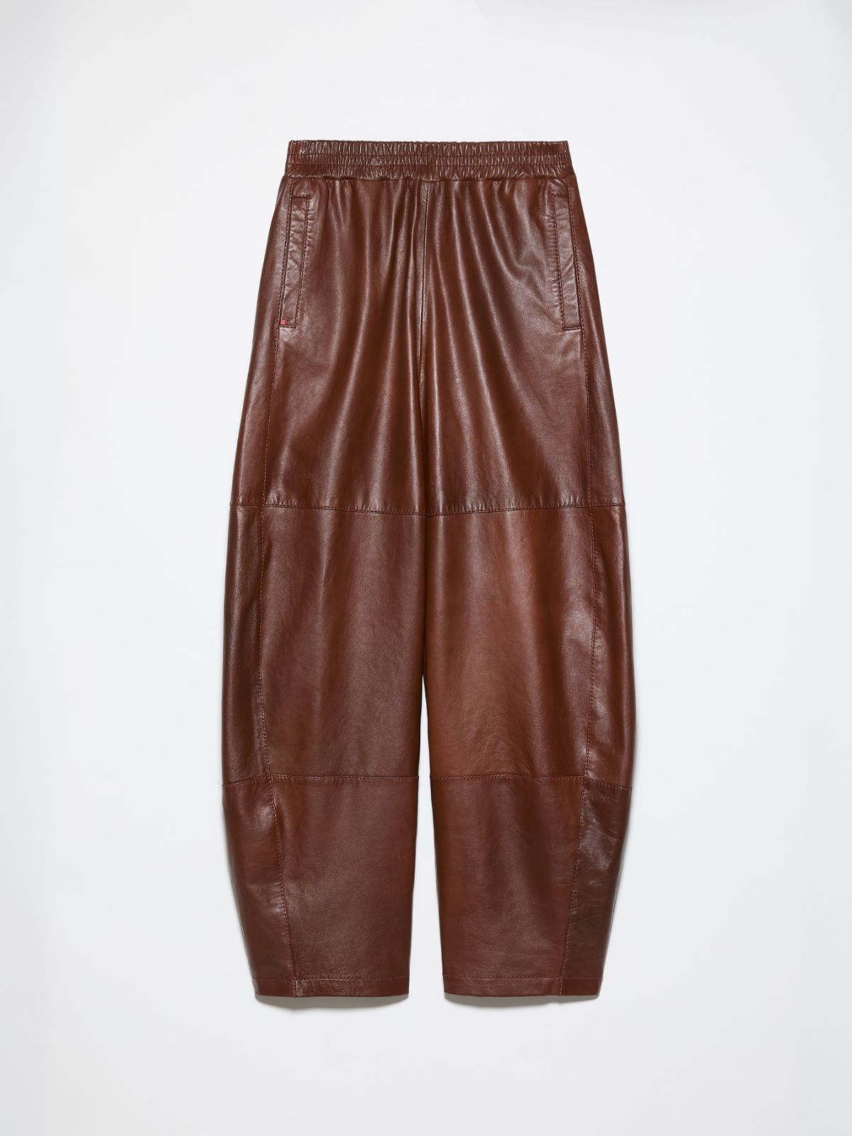 Leather barrel-leg trousers - COGNAC - MAX&Co. - 6