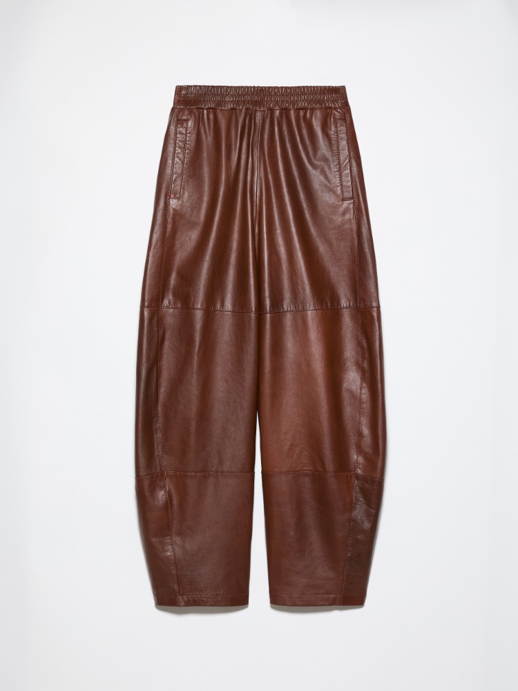 Leather barrel-leg trousers - COGNAC - MAX&Co. - 6