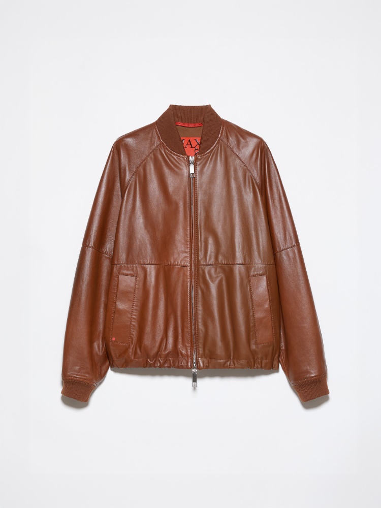Nappa leather bomber jacket - COGNAC - MAX&Co. - 7