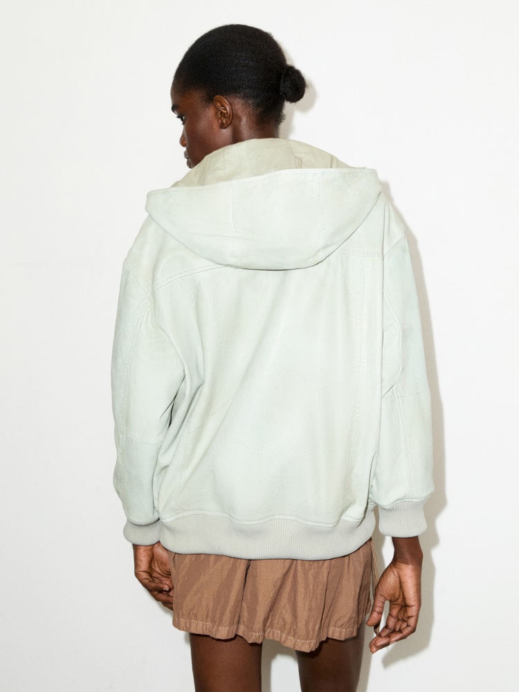 Sweatshirt mit Kapuze aus Nappaleder - MAX&Co. - 2
