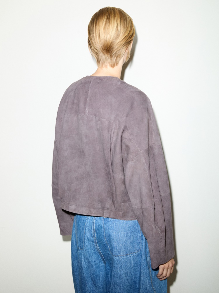 Veste en cuir suédé - CHOCOLAT - MAX&Co.