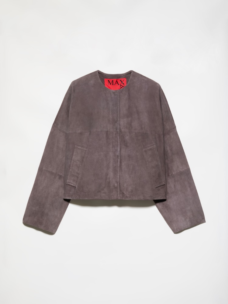 Veste en cuir suédé - CHOCOLAT - MAX&Co.