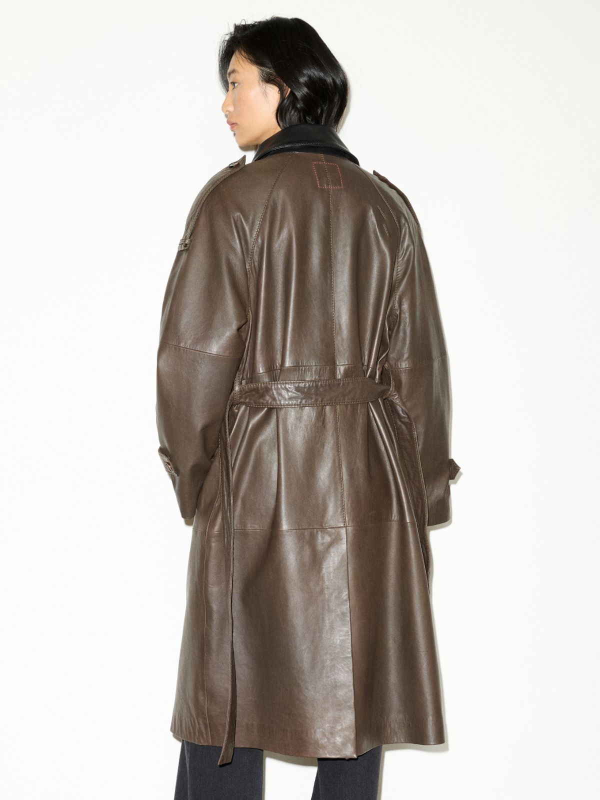 Trench-coat en cuir nappa - CHOCOLAT - MAX&Co. - 2
