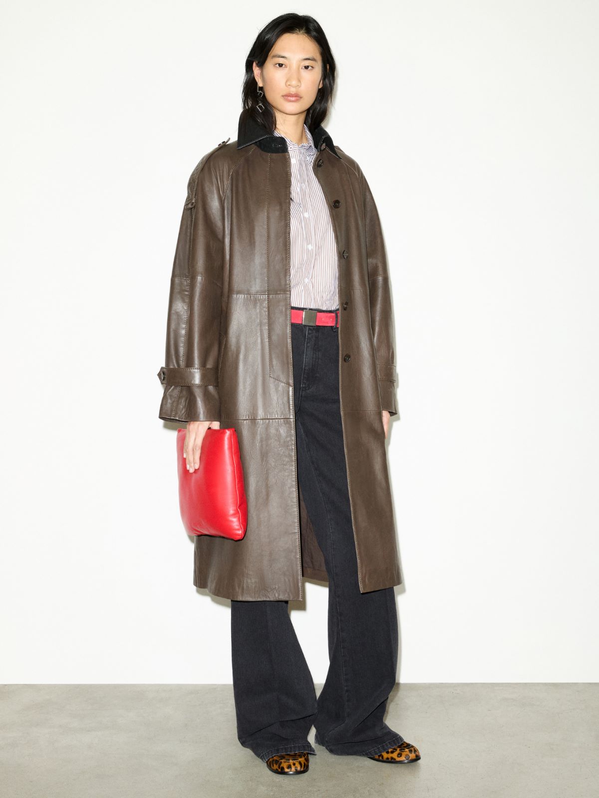 Trench-coat en cuir nappa - CHOCOLAT - MAX&Co. - 5