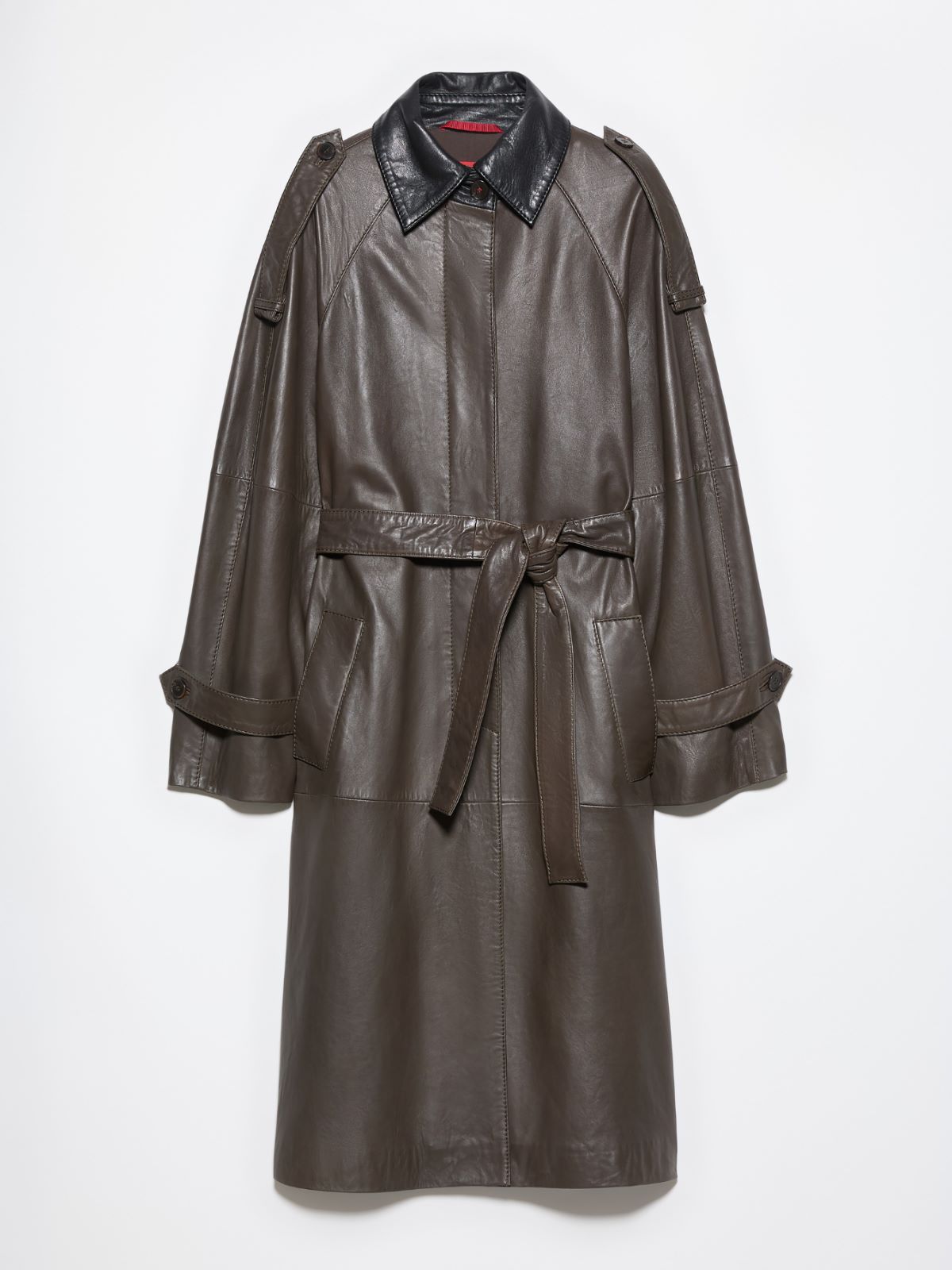 Trench-coat en cuir nappa - CHOCOLAT - MAX&Co. - 6