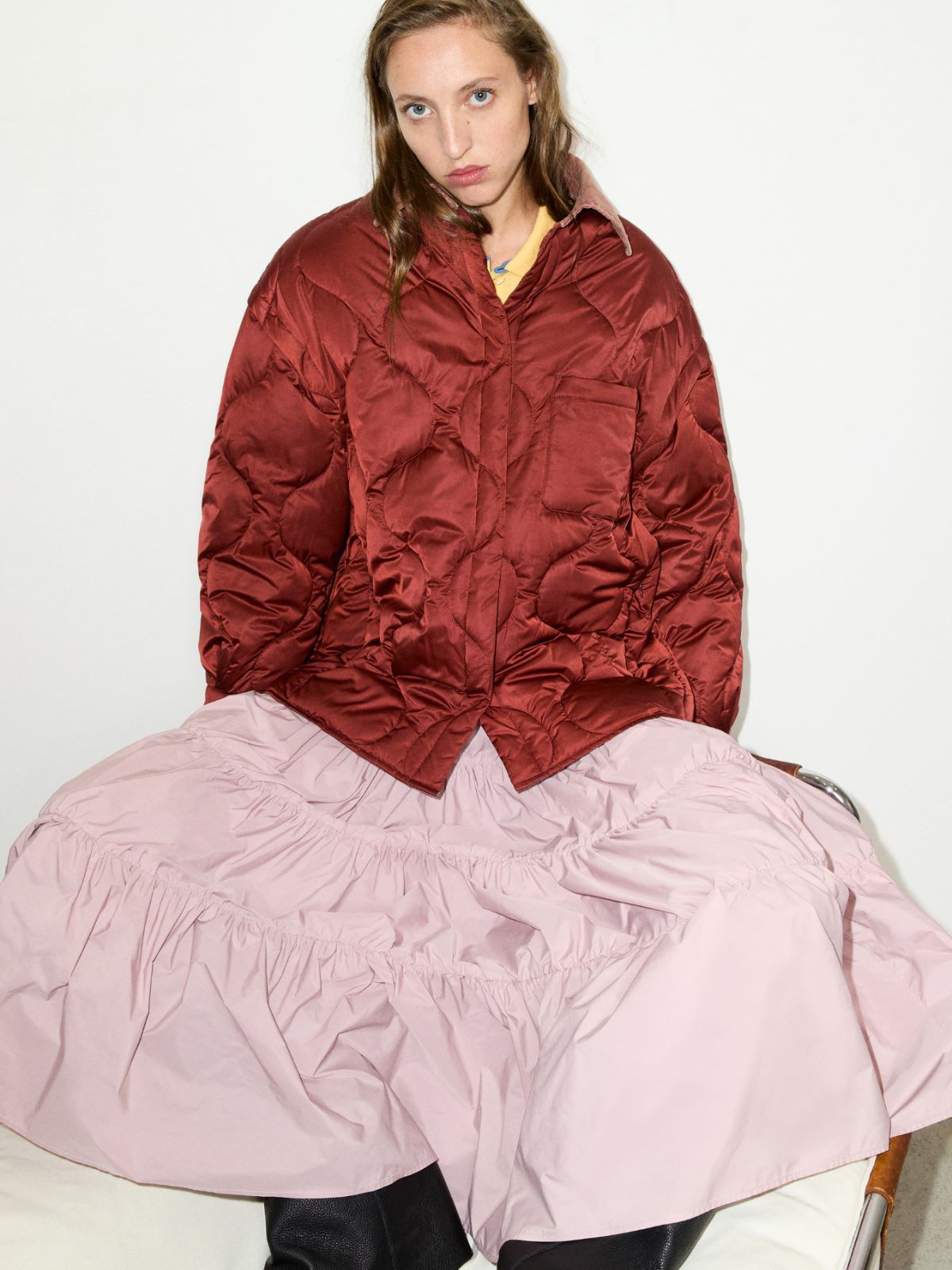 Padded shacket - DARK RED - MAX&Co.