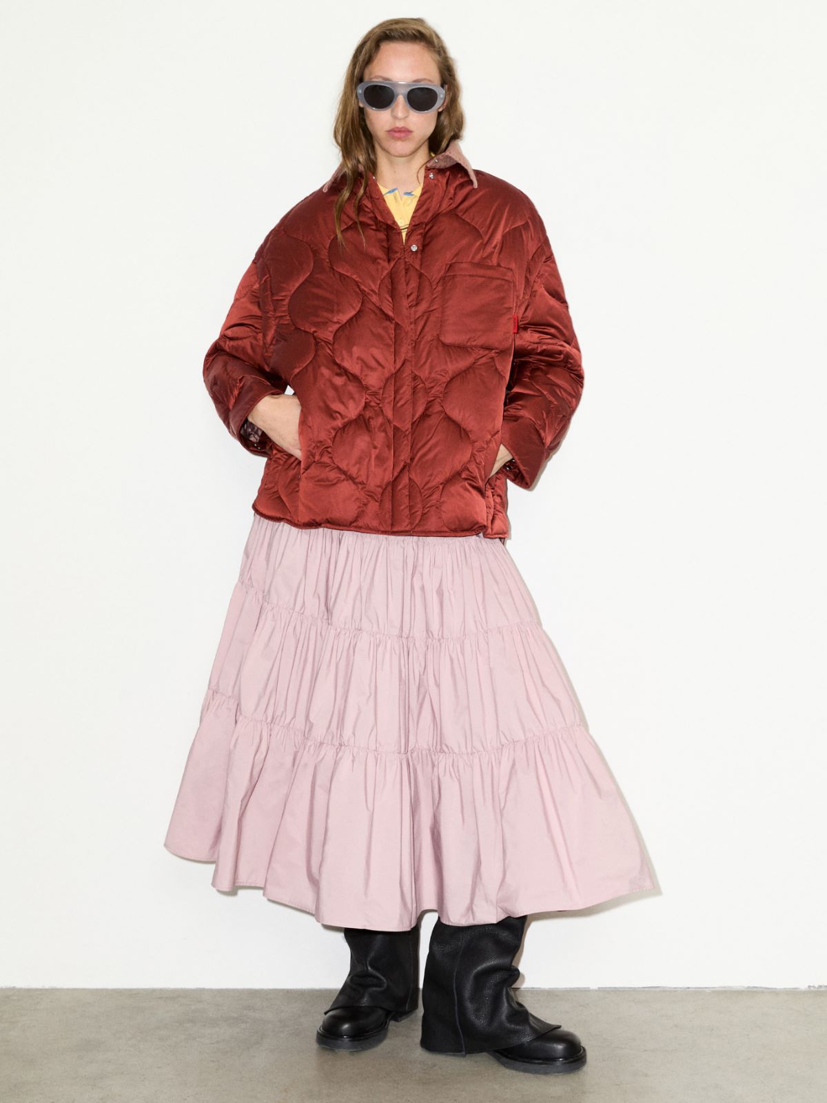 Padded shacket - DARK RED - MAX&Co.