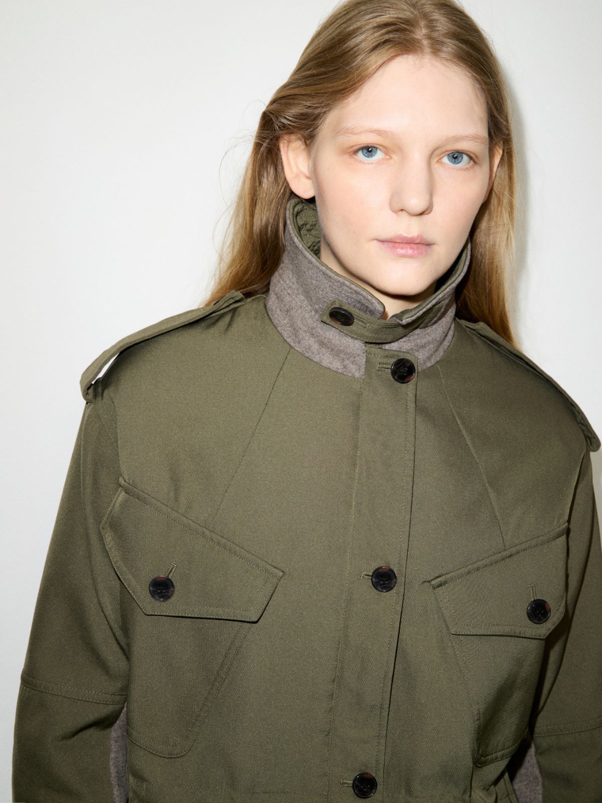 Padded gabardine field jacket - KAKI - MAX&Co. - 3
